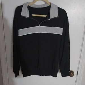 Stylish Black and Gray Zip-Up Men's Shirt